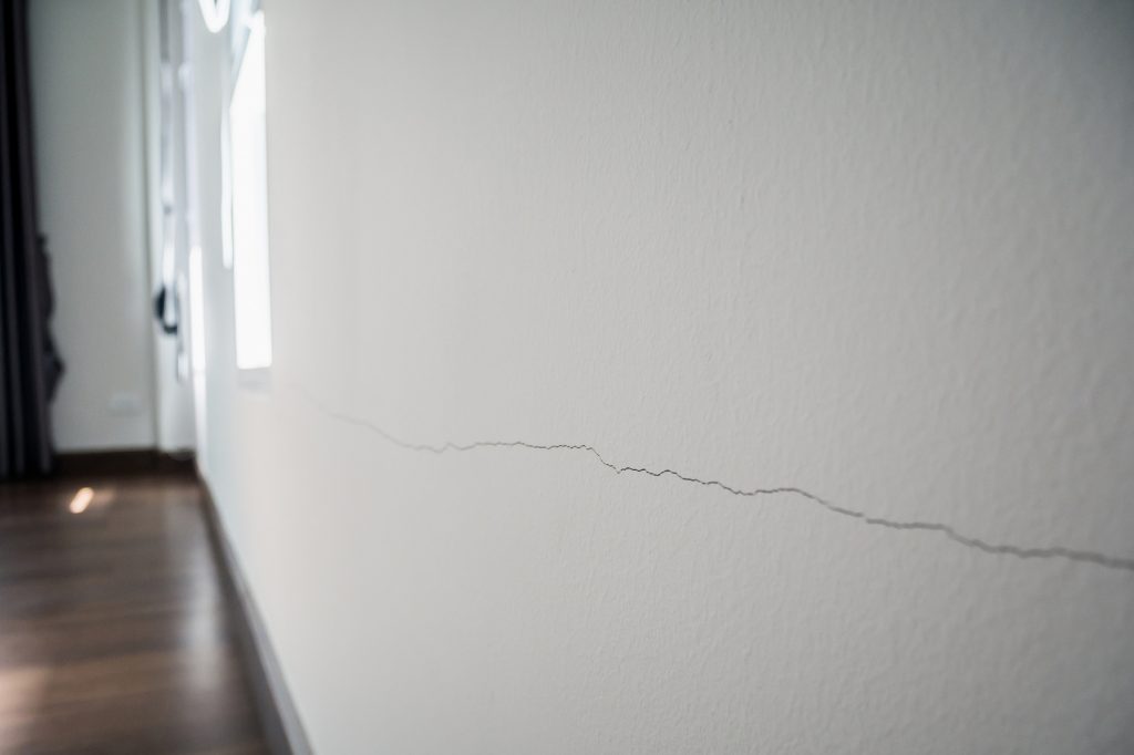 cracked on wall background close up