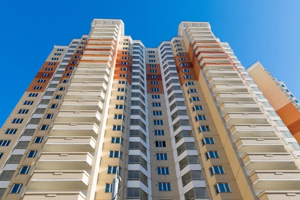 Modern multistory residential buildings in Moscow, Russia